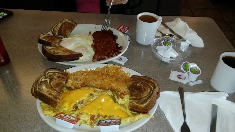 Cheese Omelete with Onions and Peppers